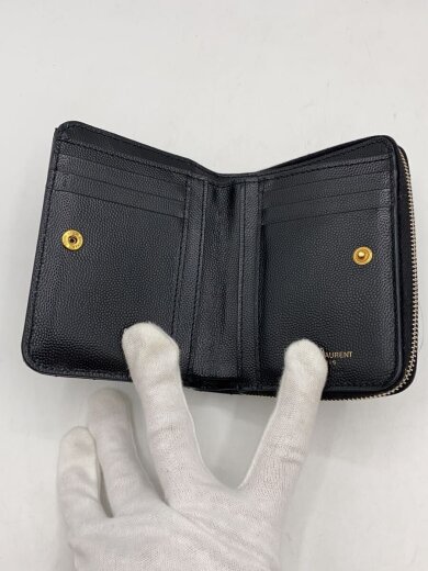 商品画像：YSL MONOGRAM ZIP WALLET2つ折り財布/レザー/BLK/BND668288 4