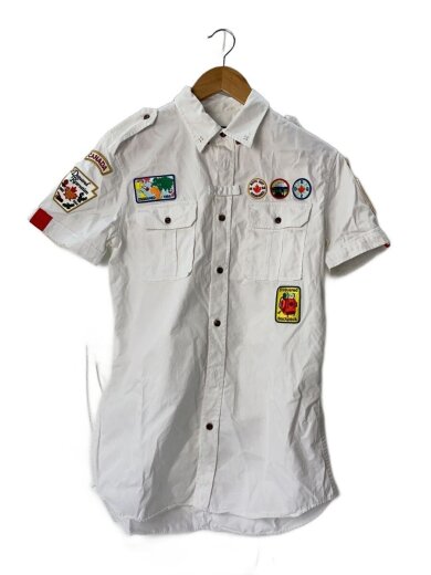 商品画像：半袖シャツ/48/コットン/WHT/03447/02/01/0101/ワッペン 1