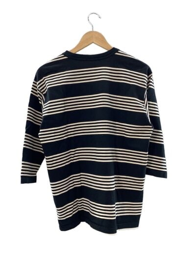 商品画像：7分袖カットソー/XL/コットン/BLK/ボーダー 2