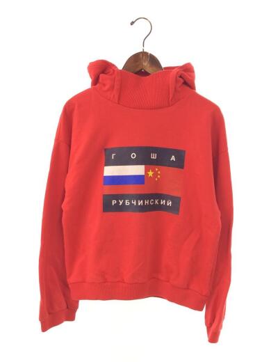 画像：Gosha Rubchinskiy15AW/Flag Logo Hoodie/パーカー/S/コットン/RED1