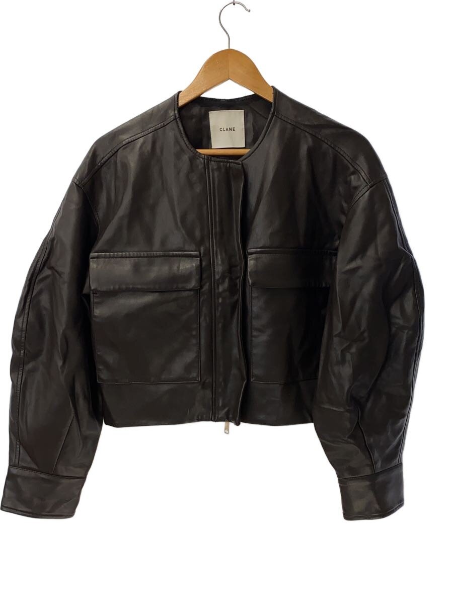 CLANE / シングルライダースジャケット/1/レザー/BRW/無地/13104-0542