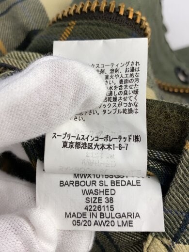 画像：Barbourジャケット/38/コットン/GRN/無地/20020525