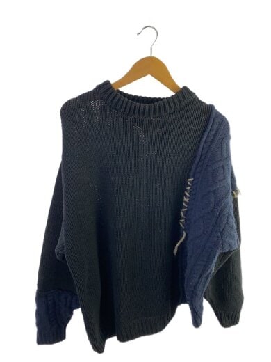 商品画像：ニット・セーター(厚手)/2/コットン/BLK/無地/r23wkng30 1