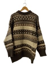 SCANDIA/ニット・セーター(厚手)/S/アンゴラ/BRW/総柄