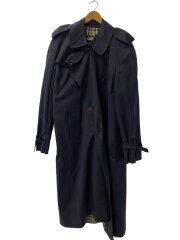 ステンカラーコート/NVY/裏地チェック/シミ有/