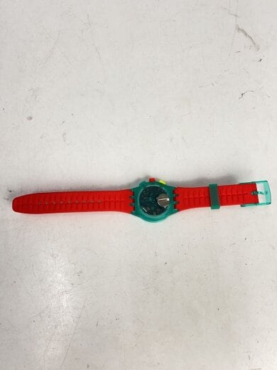 商品画像：クォーツ腕時計/デジタル/ラバー/BLK/RED/NEON EMERALD CHRONO 4