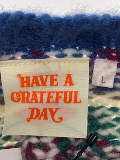 商品画像：HAVE A GRATEFUL DAY/ニット・セーター(厚手)/L/ウール/BLU/総柄 3