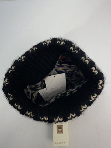 商品画像：ニットキャップ/--/ウール/BLK/総柄/レディース/24-095-587-0005-3-0 3