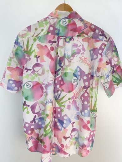 商品画像：半袖シャツ/XL/コットン/マルチカラー/総柄/ダイス/8ボール/クラウン 2