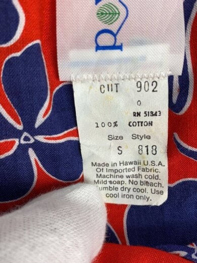 商品画像：royal palm/アロハシャツ/S/コットン/RED/花柄 4