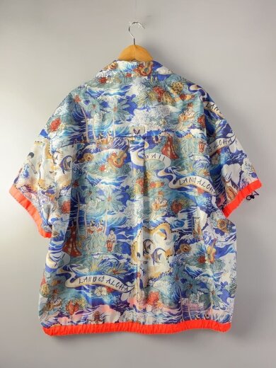 商品画像：22ss/オープンカラーアロハシャツ/半袖シャツ/2/ポリエステル/BLU/22sbm-b04140 2