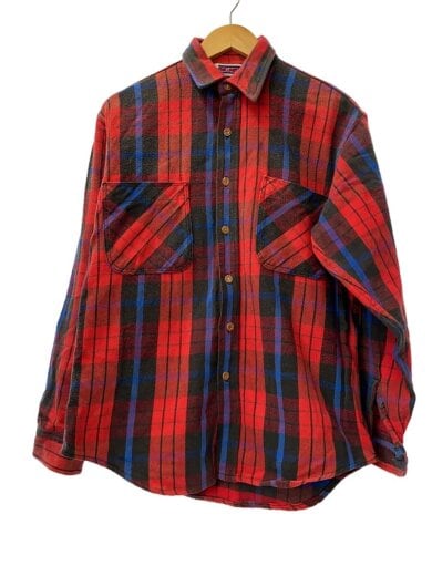 商品画像：ネルシャツ/--/コットン/RED/チェック/USA製/三角タグ/USA製 1