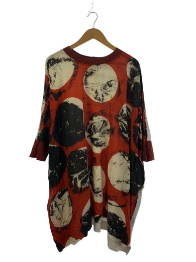 商品画像：長袖カットソー/38/コットン/RED/総柄/17-11-502002 1