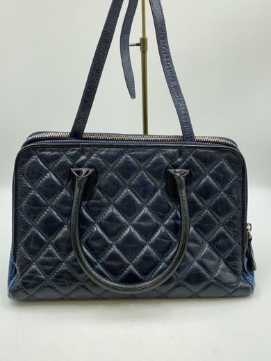 商品画像：ハンドバッグ/レザー/NVY 3