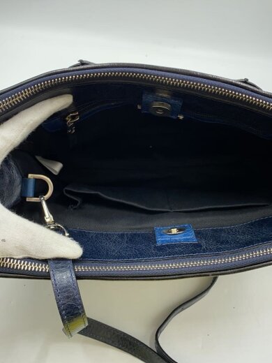 商品画像：ハンドバッグ/レザー/NVY 6