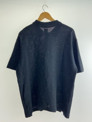 画像：BATONER24SS/KNIT POL/ポロシャツ/3/BLK/無地/BN-24SM-0552