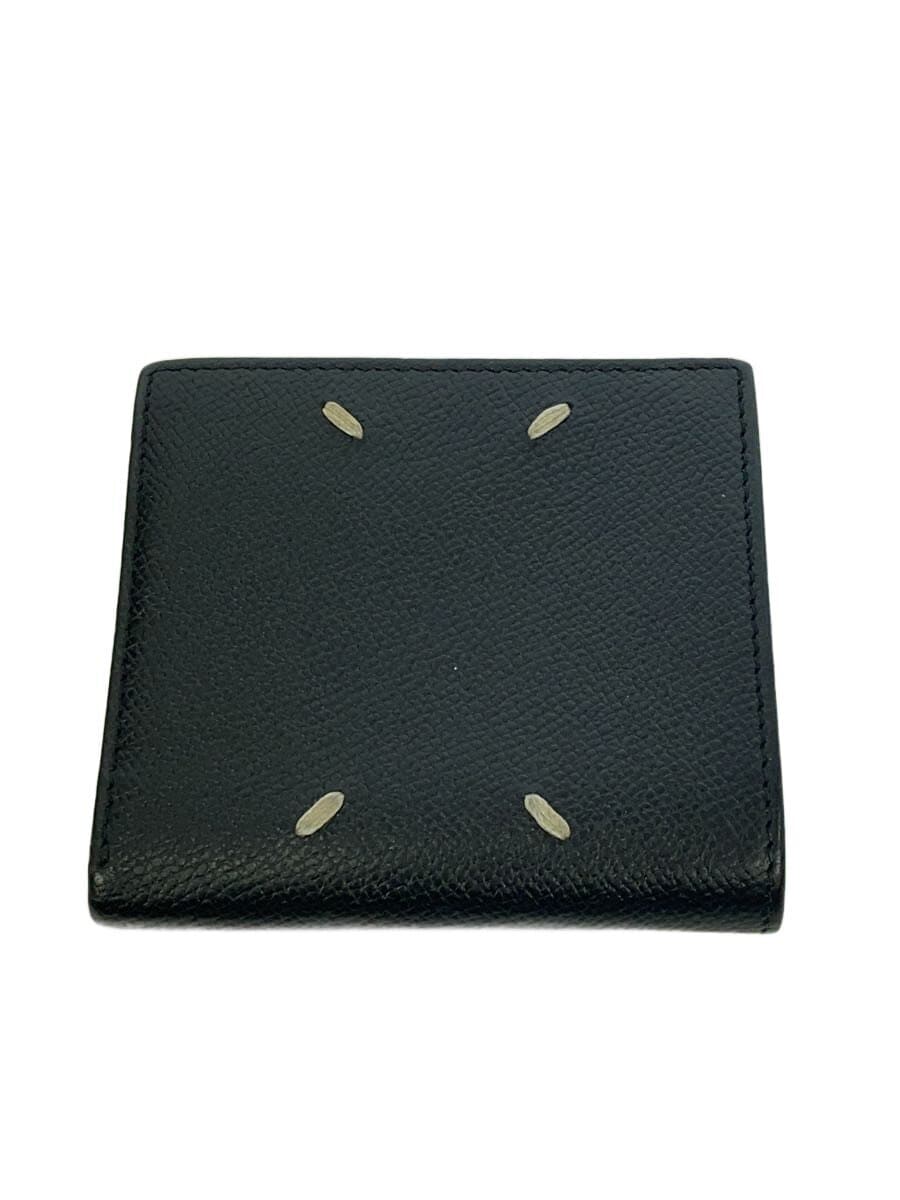 Maison Margiela / 4ステッチコンパクトウォレット/2つ折り財布/レザー/BLK/メンズ