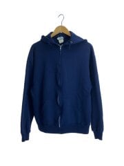 USA製/ジップパーカー/L/コットン/NVY/無地