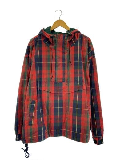 商品画像：old gap/ハーフジップ/アノラックパーカー/XL/コットン/RED/チェック 1