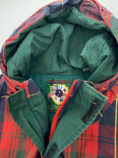 商品画像：old gap/ハーフジップ/アノラックパーカー/XL/コットン/RED/チェック 6