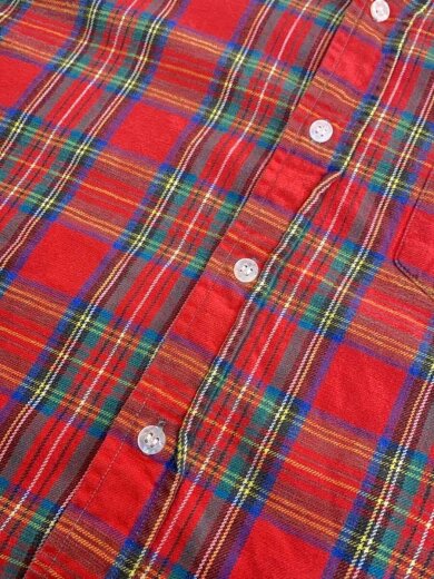 商品画像：COLLECTION/80s/チェックシャツ/長袖シャツ/L/コットン/RED/チェック 7