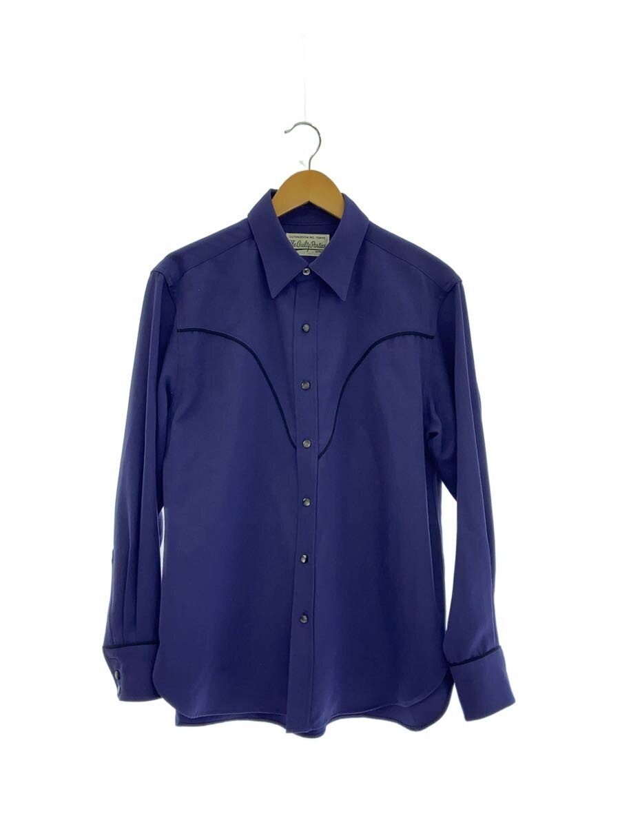 WACKO MARIA / ウエスタンシャツ/長袖シャツ/S/ウール/NVY/無地
