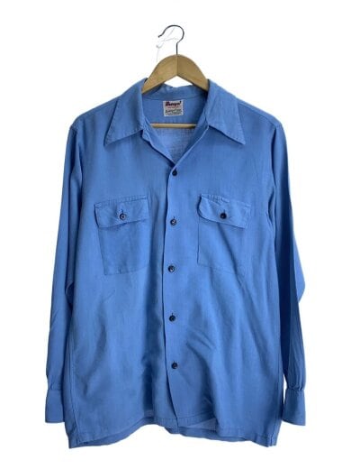 商品画像：Donegal/40s/長袖シャツ/レーヨン/BLU/無地 1