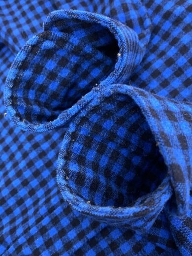 商品画像：フーディーチェックシャツ/長袖シャツ/46/ウール/BLU/チェック 8