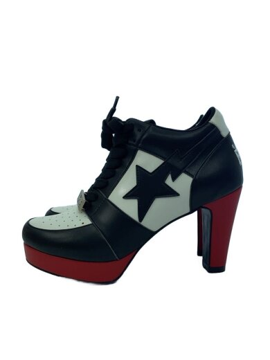 商品画像：ヒールスニーカー/23.5cm/BLK/レザー 1