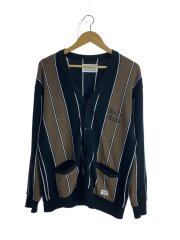 STRIPED KNIT JACQUARD CARDIGAN/M/BLK/ストライプ