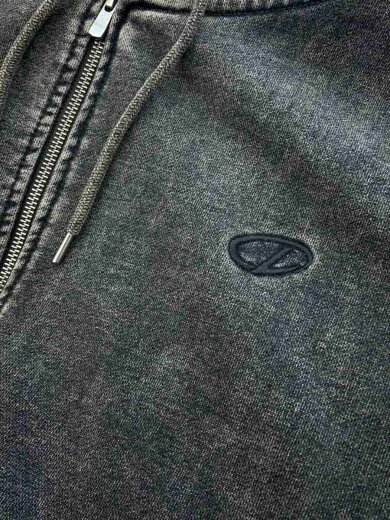 商品画像：Heavy Weight Logo Embroidered Full Zip Hoodie/L/BRW 9