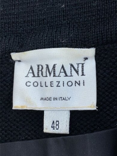 画像：ARMANI COLLEZIONIスタンドカラー/ハーフジップ/ニット・セーター(薄手)/48/ウール/BLK/無地3