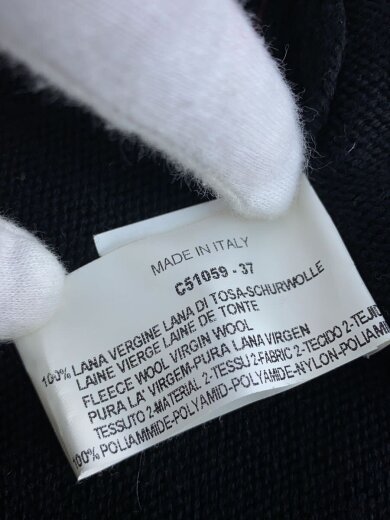 画像：ARMANI COLLEZIONIスタンドカラー/ハーフジップ/ニット・セーター(薄手)/48/ウール/BLK/無地4