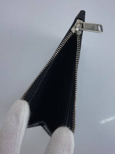 商品画像：ジップ付きカードホルダー/クロコダイル型押しカーフスキン/カードケース/BLK/メンズ 4