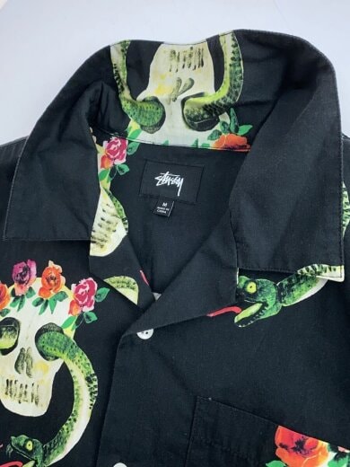 商品画像：SKULL PATTERN SHIRT/アロハシャツ/M/コットン/BLK/プリント 6