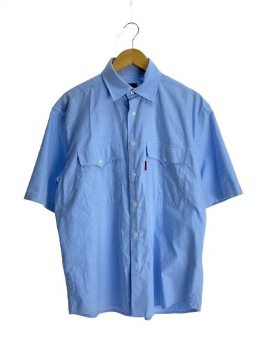 商品画像：半袖シャツ/L/コットン/BLU/無地 1