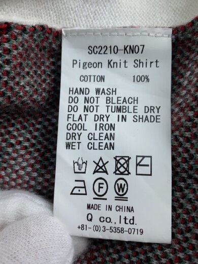 商品画像：Pigeon Knit Shirt/ニット・セーター(厚手)/XL/WHT/総柄/SC2210-KN07 4