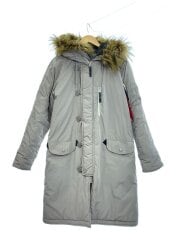 フライトジャケット/コート/モッズコート/L/ポリエステル/BEG