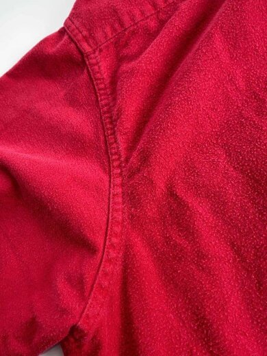 商品画像：80s/USA製/シャモアクロス/長袖シャツ/XL/コットン/RED/無地 8