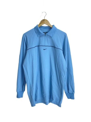 商品画像：NIKEGOLF/ロゴ刺繍/ハーフジップ/長袖Tシャツ/L/コットン/BLU 1