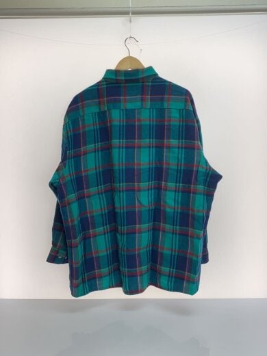 商品画像：90s/SAUGATUCK/ネルシャツ/長袖シャツ/3XL/アクリル/GRN/チェック 2
