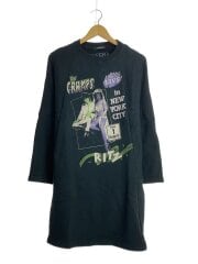 ×CRAMPS/前V/スウェットワンピース/FREE/コットン/BLK/プリント/0563co04