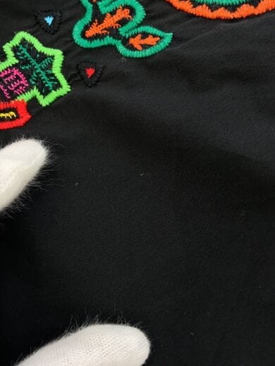 商品画像：刺繍/チュニック/プルオーバーブラウス/半袖ブラウス/9/コットン/BLK 9