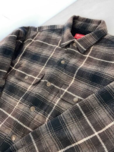 商品画像：22AW/Shearling Lined Flannel Shirt/ジャケット/S/コットン/GRY/チェック 4