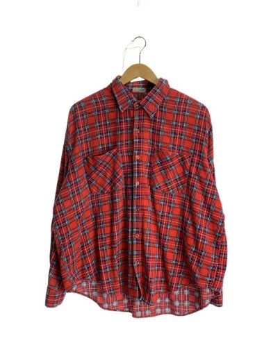 商品画像：TIMBER RUN/80s/プリントネル/ネルシャツ/XXL/コットン/RED/チェック 1