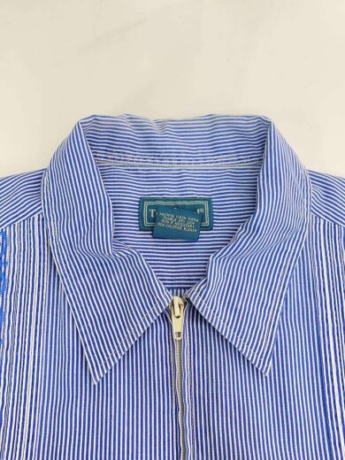 商品画像：Tropi Cool/キューバシャツ/フルジップ/刺繍/シャツ/L/ポリエステル/BLU/ストライプ 9