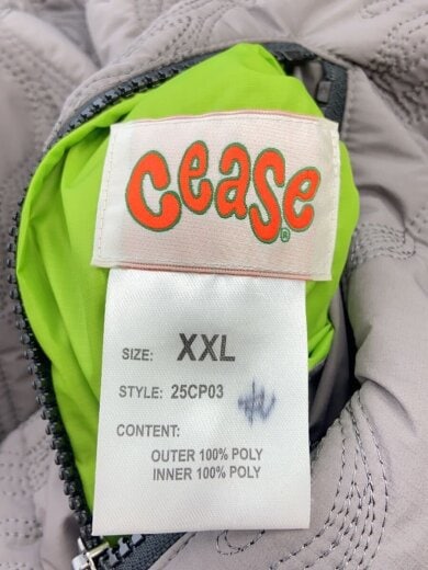 商品画像：CEASE/CS PARKA /キルティングジャケット/XXL/ポリエステル/GRY/無地/25CP03 3