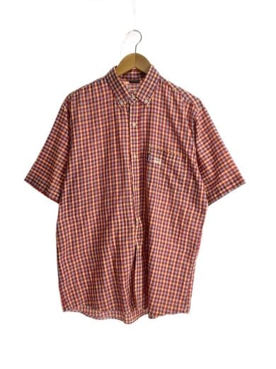 商品画像：90s/OLD STUSSY/ロゴ刺繍/チェックシャツ/半袖シャツ/XL/コットン/RED/チェック 1