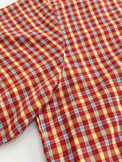 商品画像：90s/OLD STUSSY/ロゴ刺繍/チェックシャツ/半袖シャツ/XL/コットン/RED/チェック 9