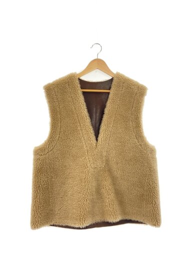 商品画像：フェイクムートンベスト/ファーベスト /フリースベスト/38/ポリエステル/BEG 1